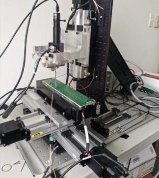 Precision assembly station in the RF lab.